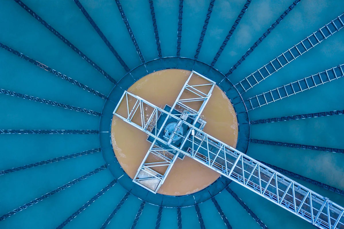 Aerial view of water facility
